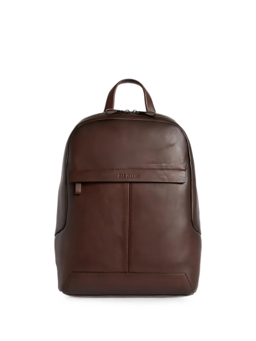 Pal Zileri logo-debossed leather backpack - Marrone