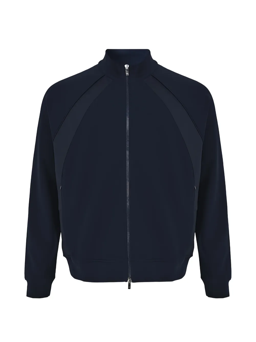 Pal Zileri Felpa in cotone con zip e inserti - Blu