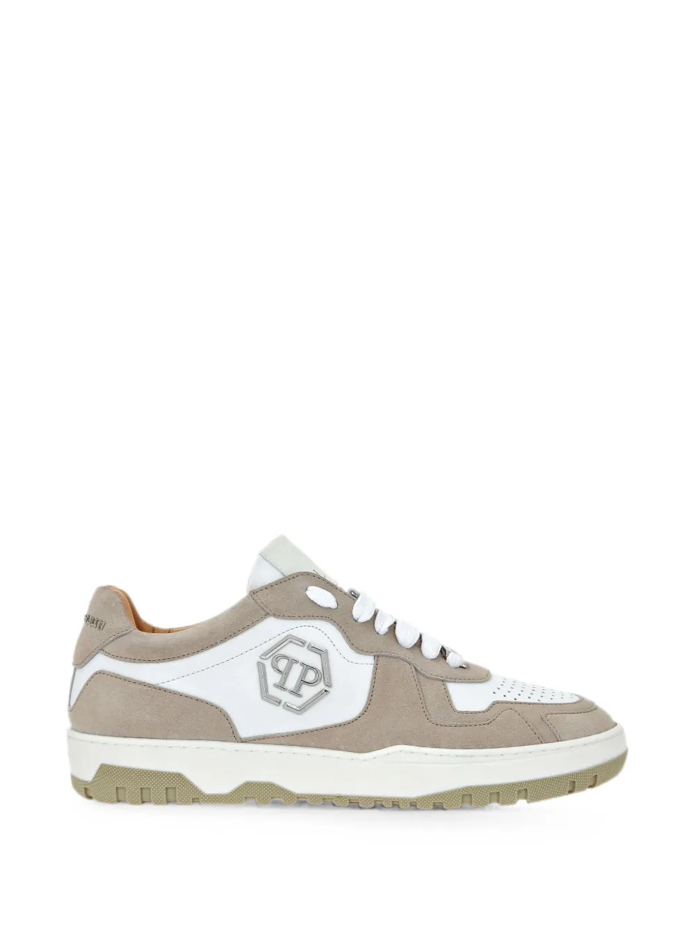 Philipp Plein Hexagon logo-plaque panelled sneakers - Nude