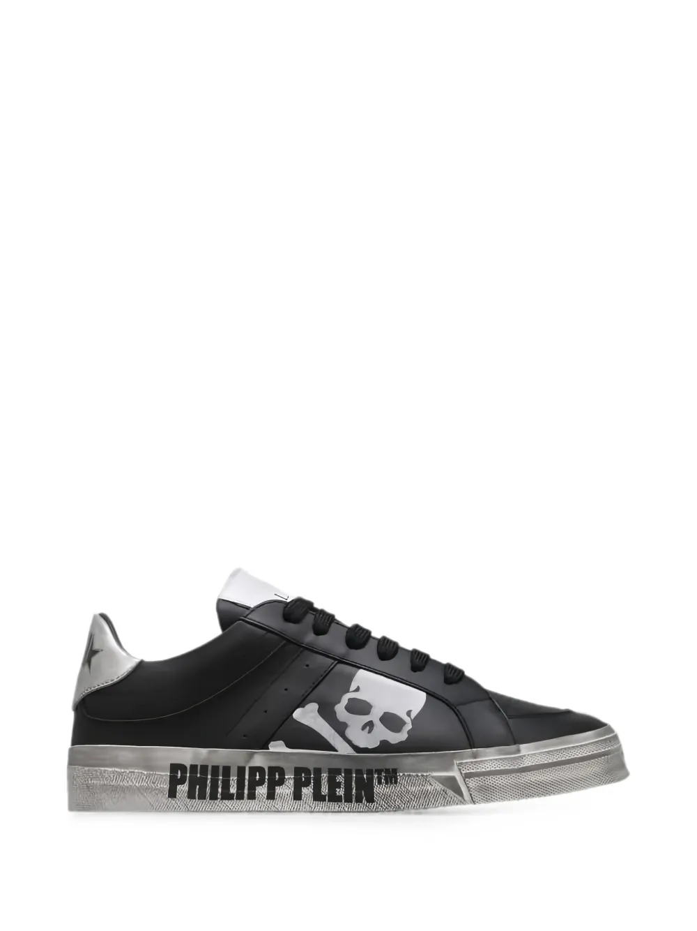 Philipp Plein skull-patch logo-print sneakers - Black