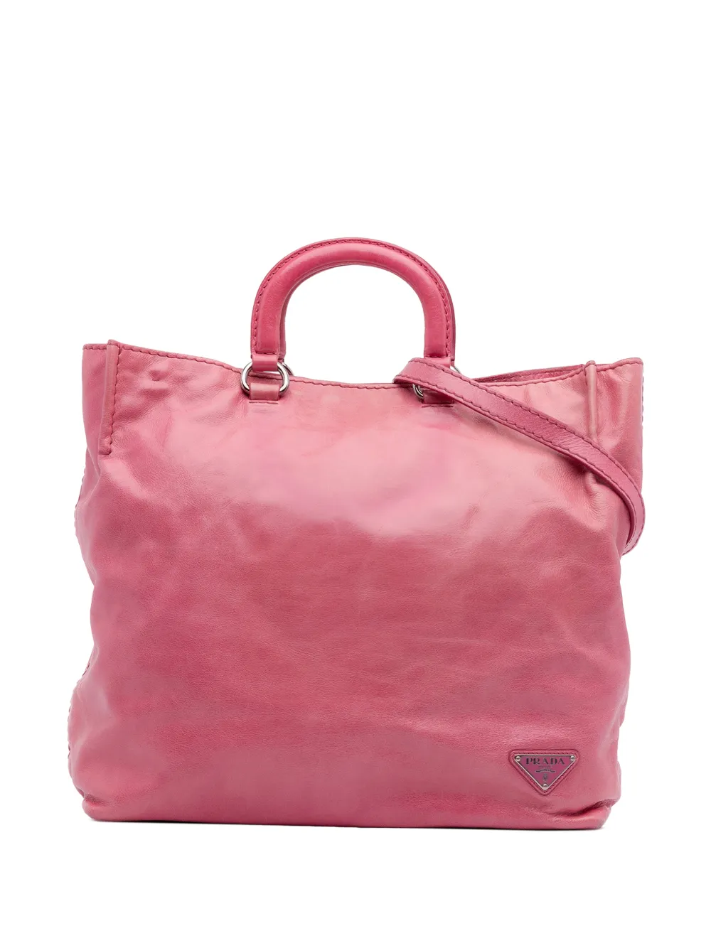 Prada Pre-Owned 2013-2025 Vitello Shine Open Convertible Tote satchel - Rosa