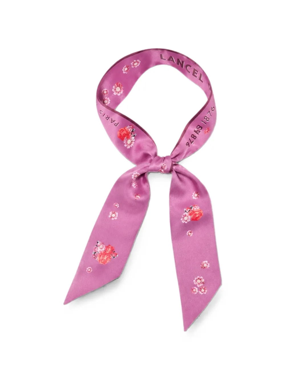 Lancel Sjaal met bloemenprint Paars