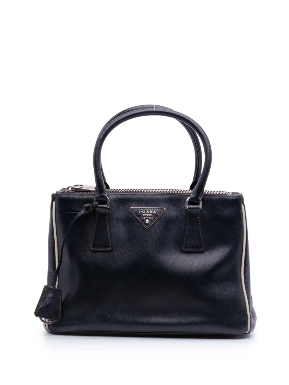 Prada Pre-Owned 2013-2026 Small Bicolor Saffiano Lux Galleria Double Zip satchel - Nero