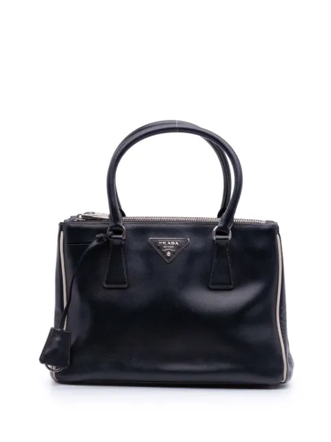 Prada Pre-Owned 2013-2026 スモール バイカラー サフィアーノルクス ガレリア ダブルジップ サッチェルバッグ