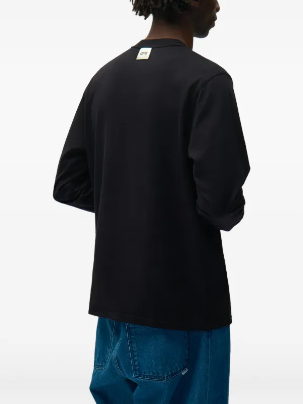 Arte Antwerp label-patch long-sleeve T-shirt | Black | FARFETCH AO