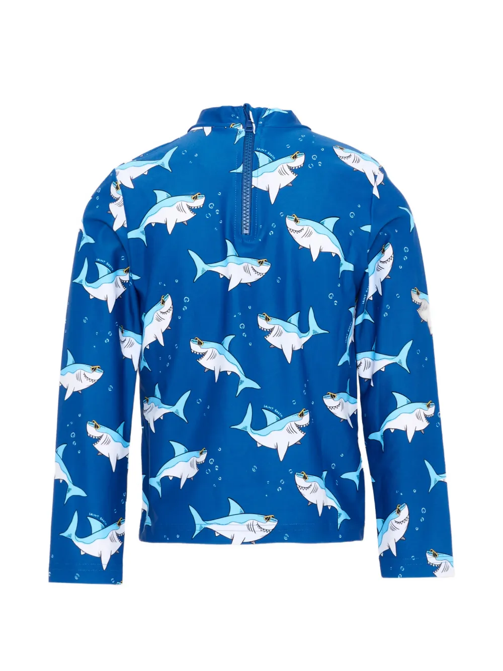 MC2 Saint Barth Kids Zwemkleding met UV-bescherming haaienprint en lange mouwen Blauw