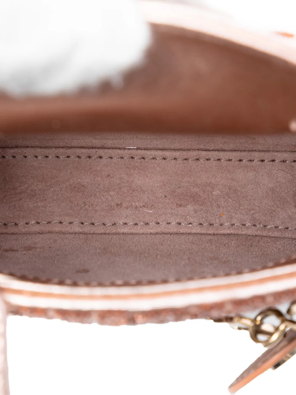 2023 Micro Metallic Calfskin Cannage Beaded Lady Dior Satchel