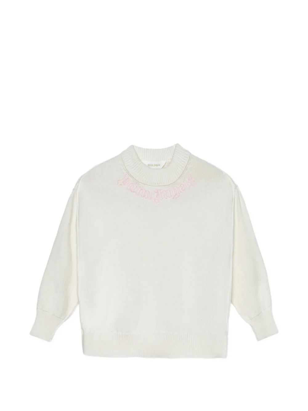 Palm Angels Kids embroidery crew neck top - Toni neutri