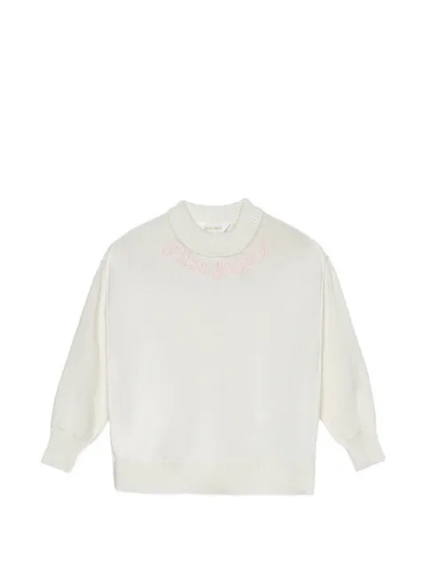 Palm Angels Kids embroidery crew neck top