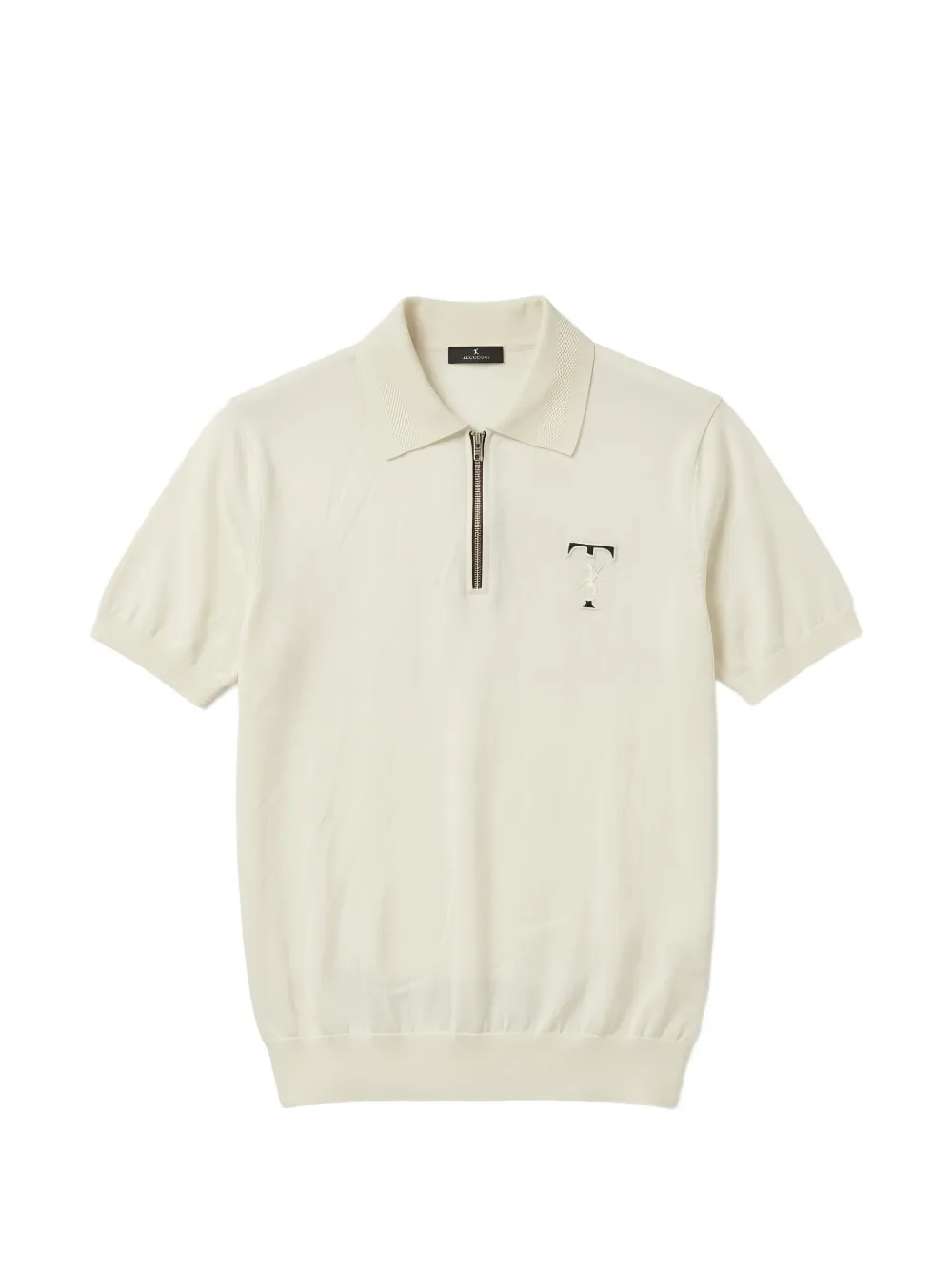 Tombolini quarter-zip logo-embroidered polo shirt - Toni neutri