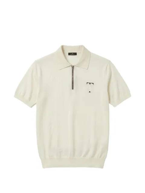 Tombolini quarter-zip logo-embroidered polo shirt