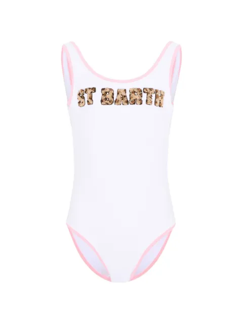 MC2 Saint Barth Kids traje de baño con detalle de letras