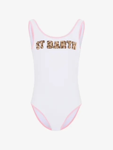 MC2 Saint Barth Kids traje de baño con detalle de letras