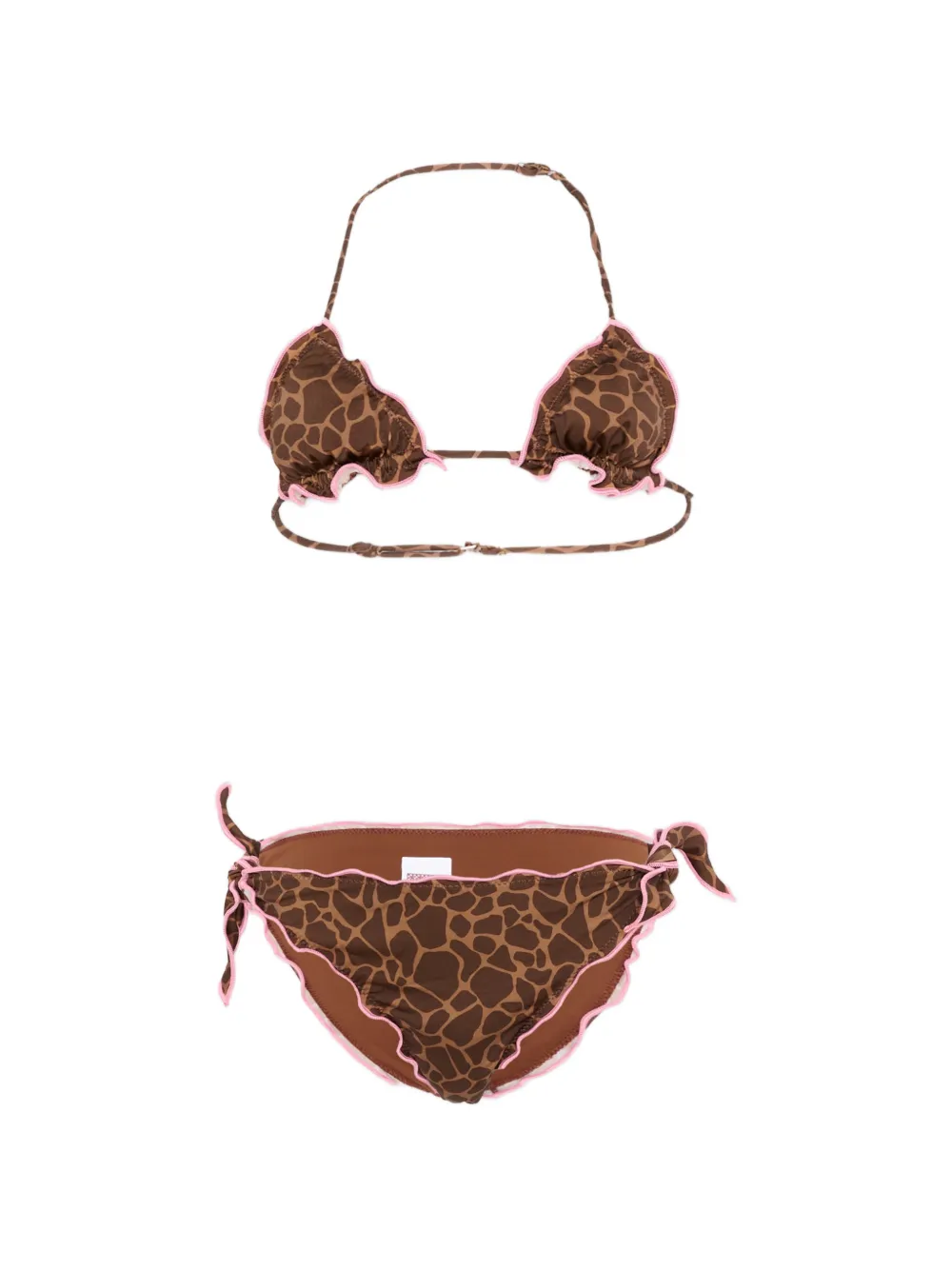 MC2 Saint Barth Kids ruffled-design bikini - Marrone