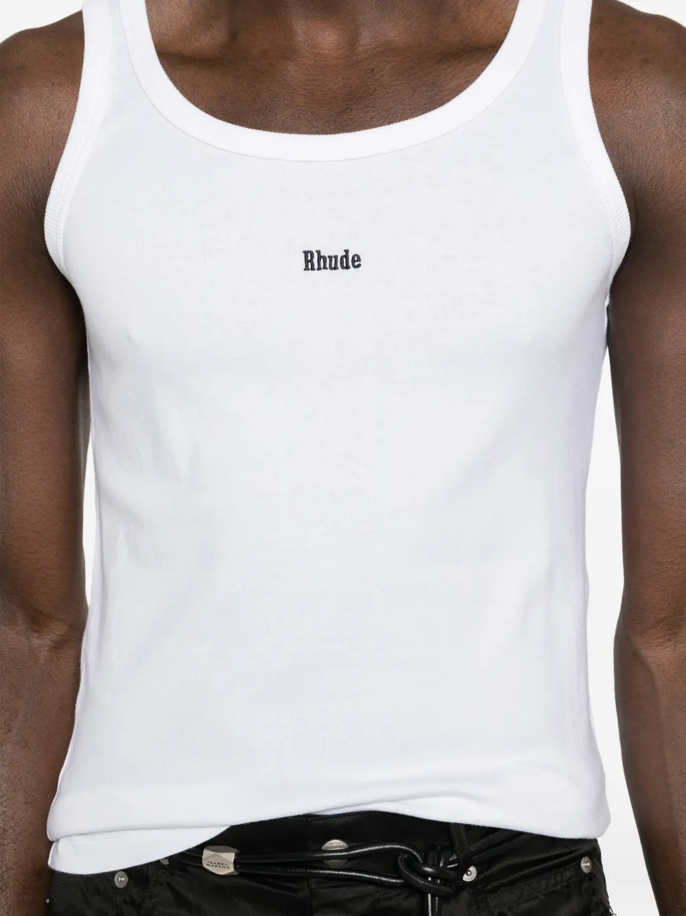 RHUDE Tanktop met geborduurd logo Wit