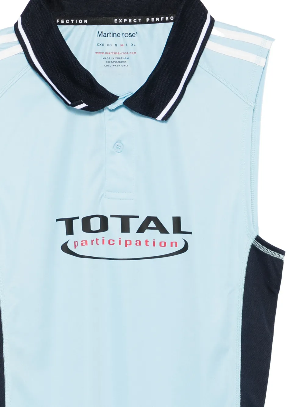 Martine Rose Shrunken mouwloos poloshirt met kraag Blauw
