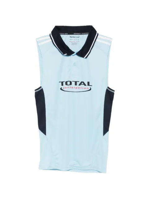Martine Rose Shrunken football collared sleeveless polo shirt