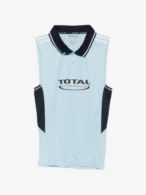 Martine Rose Shrunken football collared sleeveless polo shirt