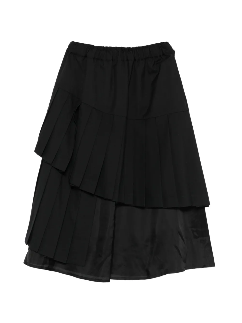 Noir Kei Ninomiya pleated asymmetrical skirt - Nero