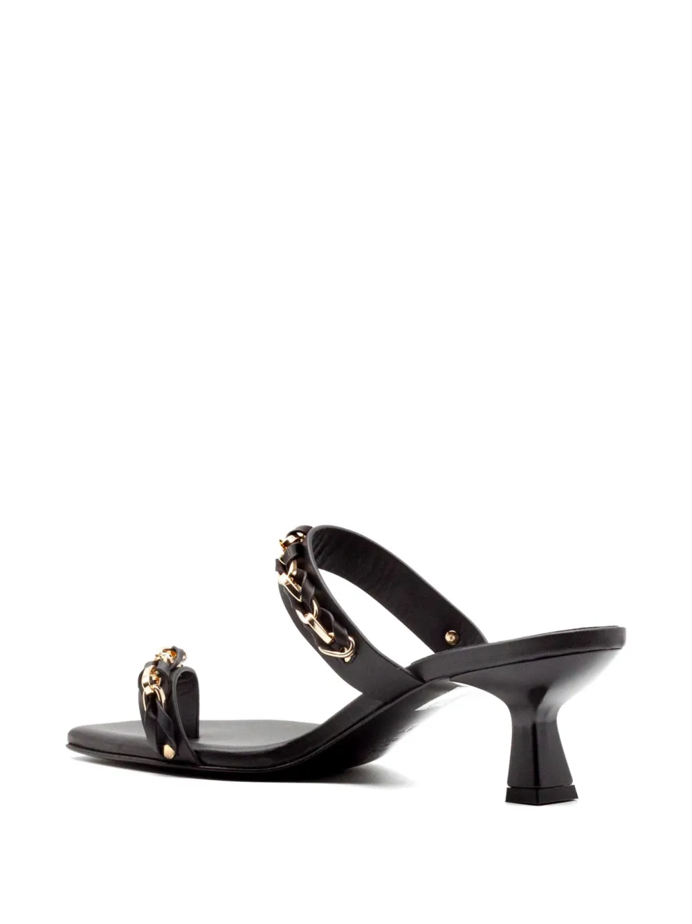  Donnarì Chain Strap Square Sandals - Black 