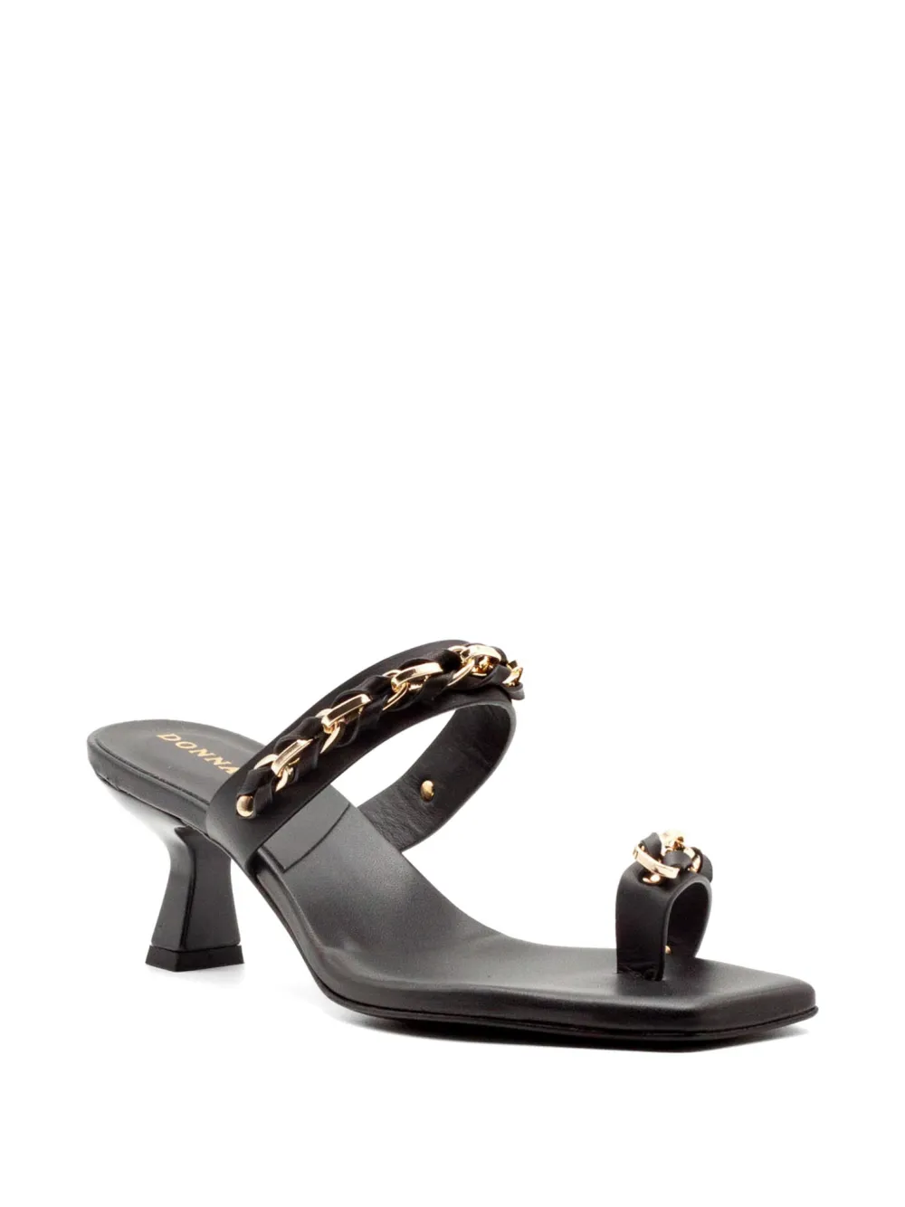  Donnarì Chain Strap Square Sandals - Black 