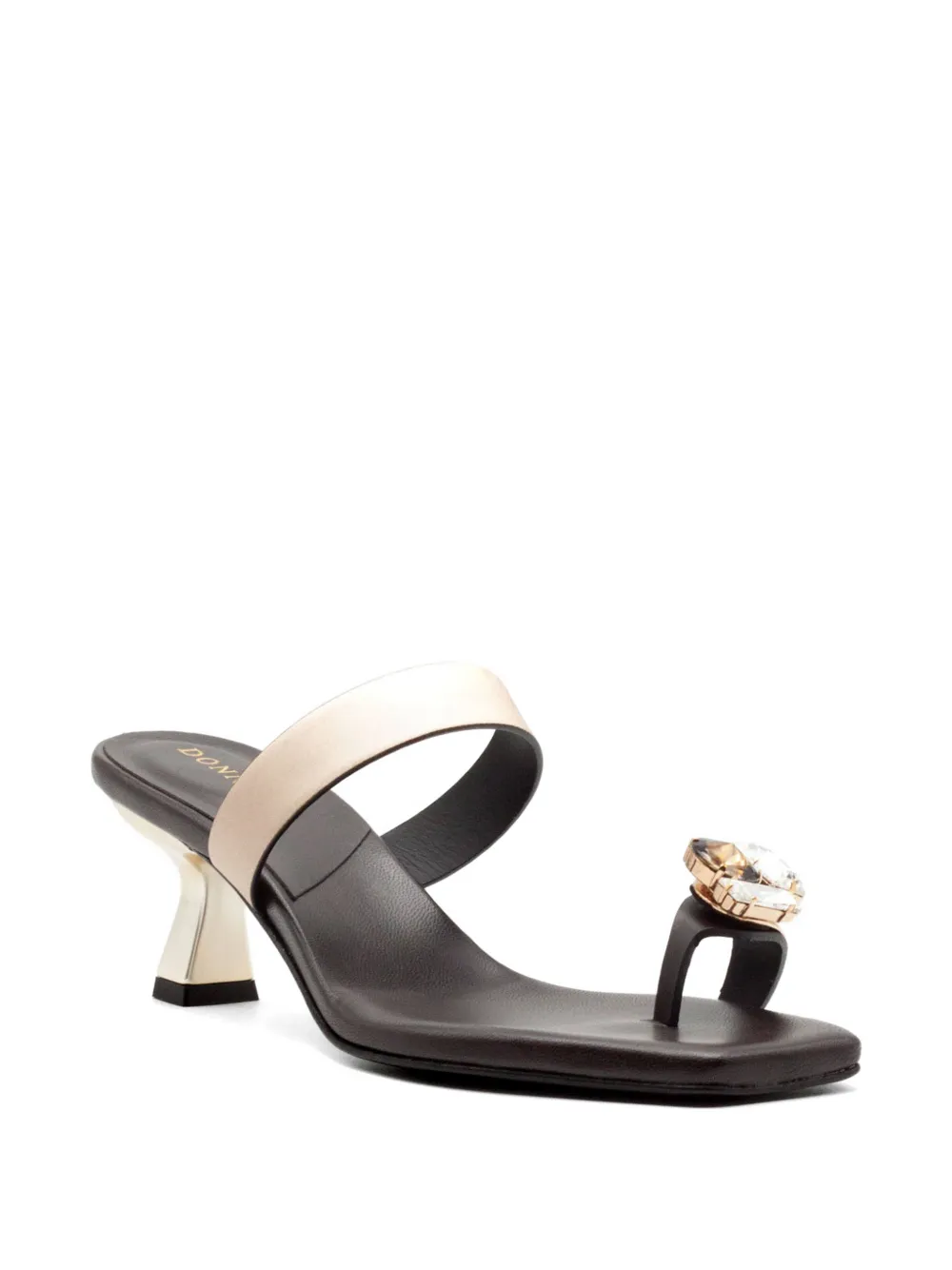  Donnarì Jewel Strap Leather Sandals - Brown 