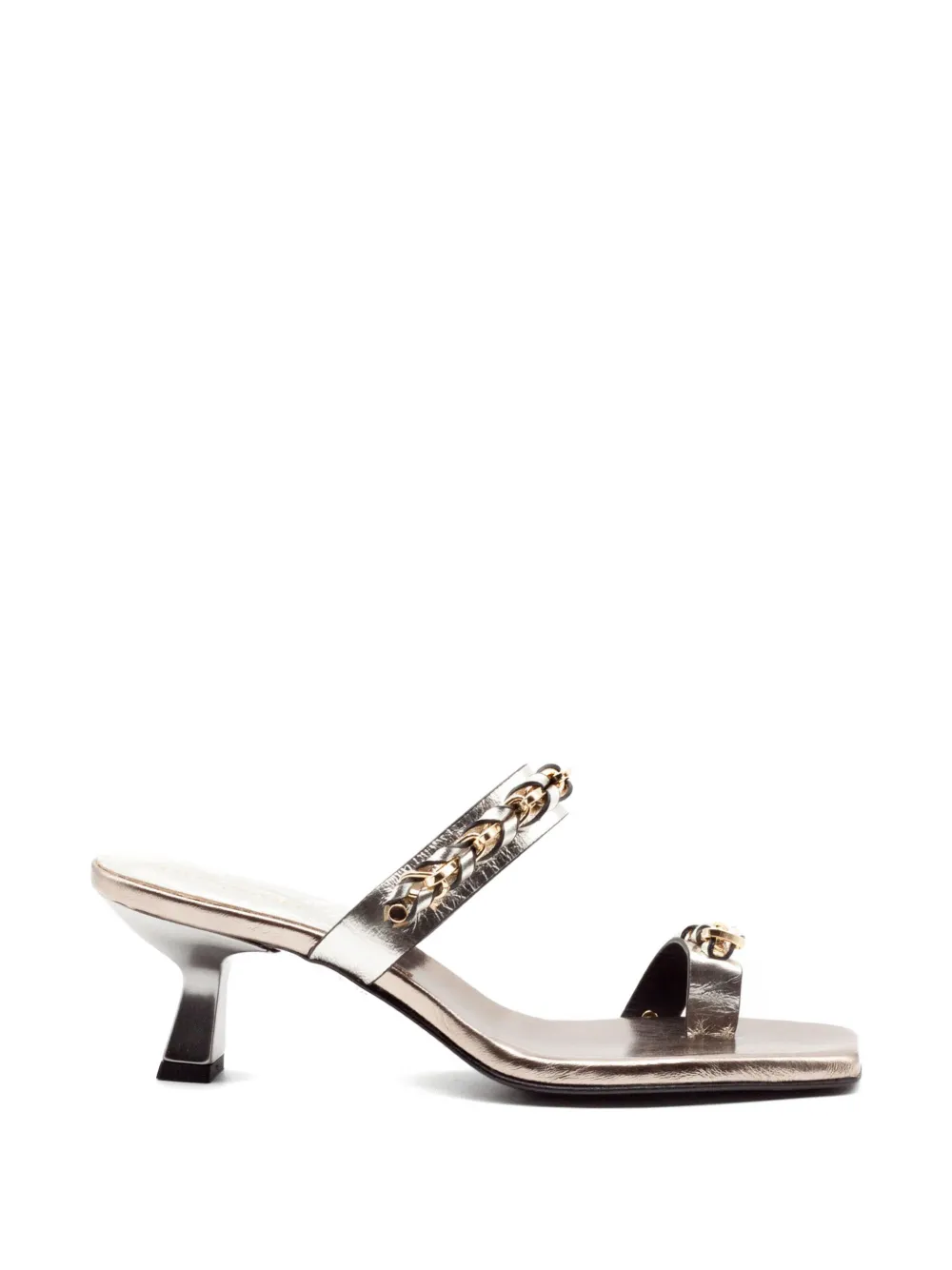 Donnarì laminated chain strap sandals - Bianco