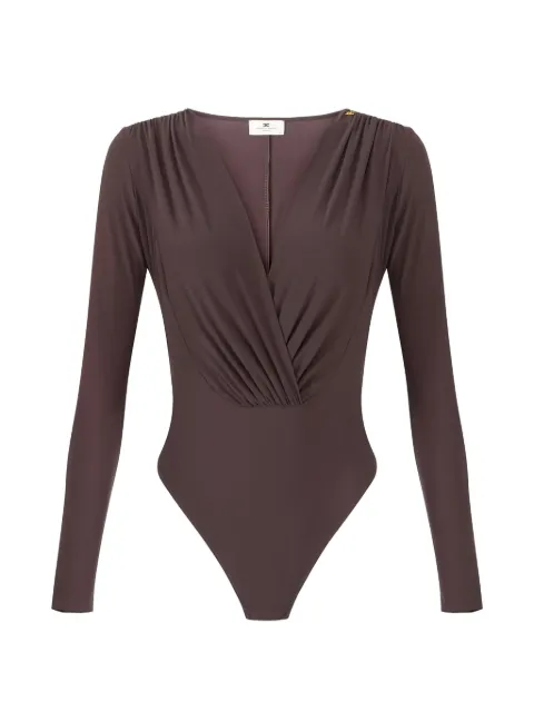 Elisabetta Franchi draperad body med logotyp
