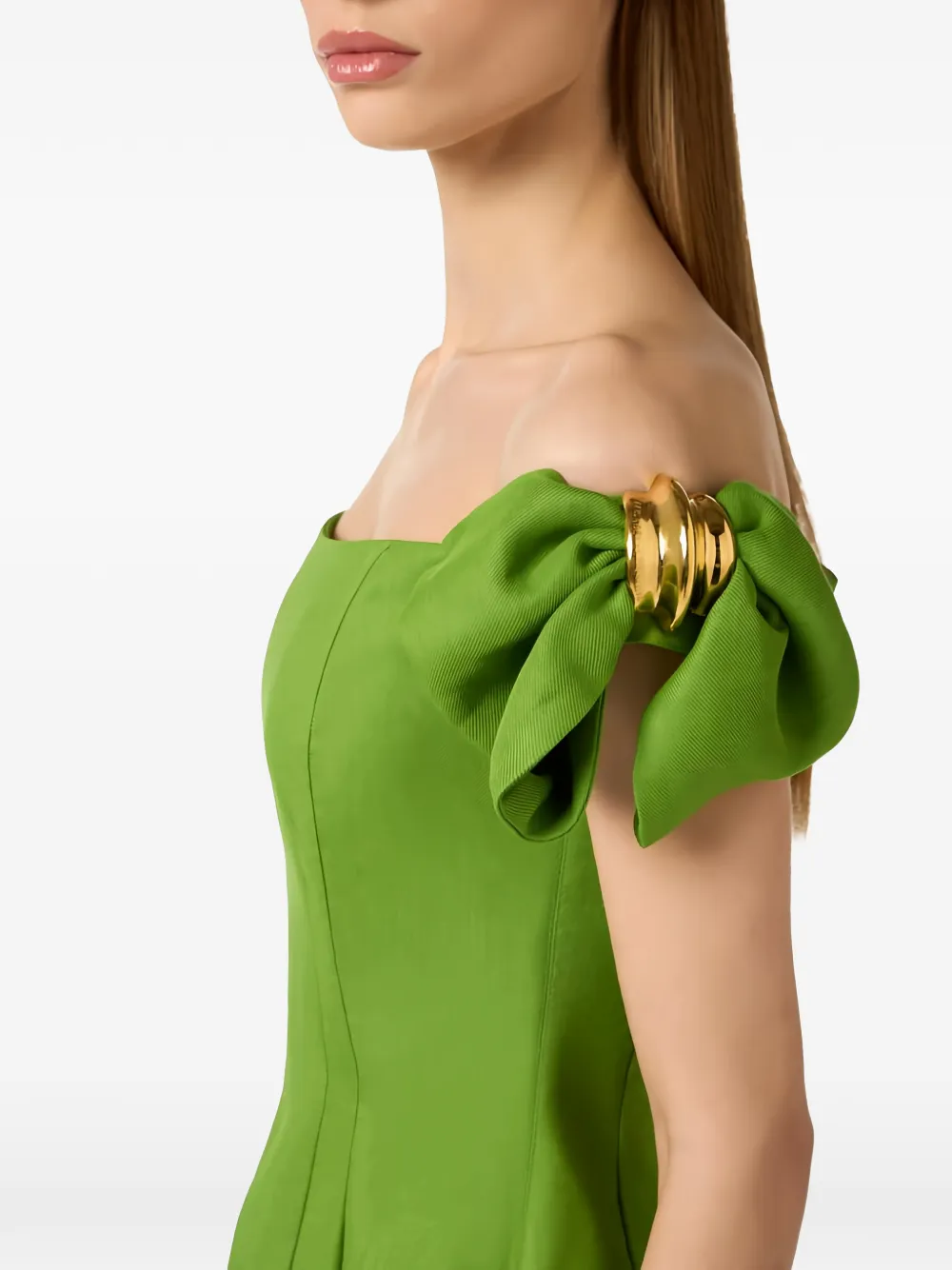 Elisabetta Franchi Off-shoulder mini-jurk Groen