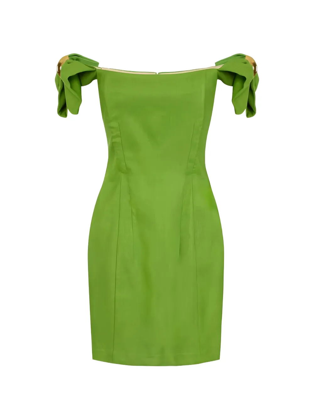 Elisabetta Franchi off-the-shoulder metal mini dress - Verde