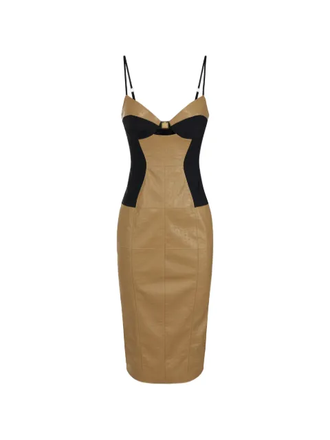 Elisabetta Franchi ostrich-effect panelled dress