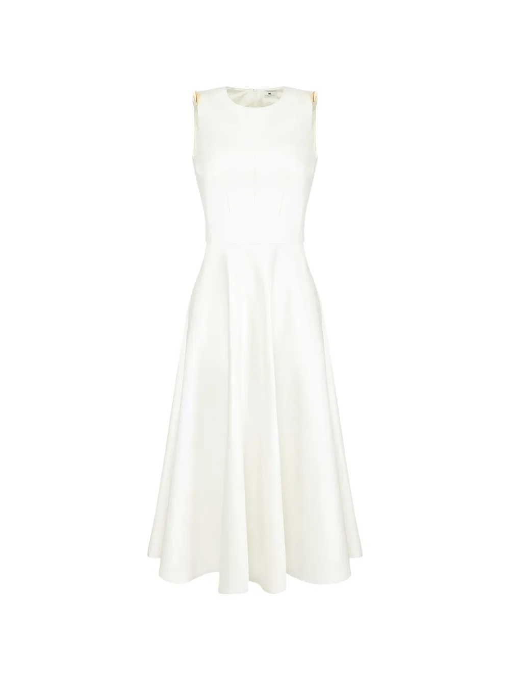 Elisabetta Franchi duchess satin midi dress - Bianco