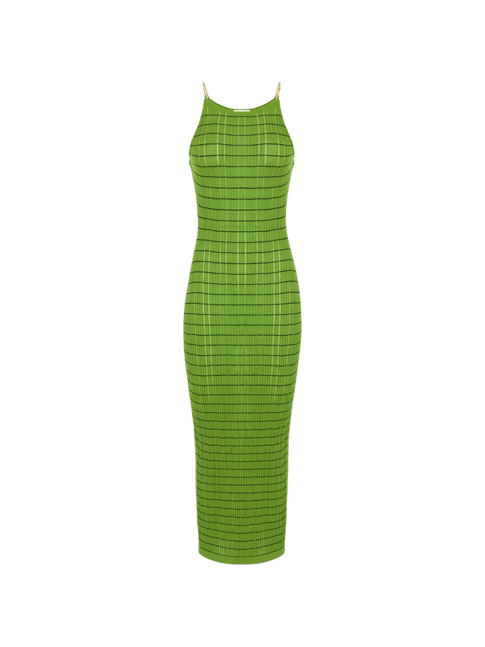 Elisabetta Franchi striped chain knit maxi dress - Grün