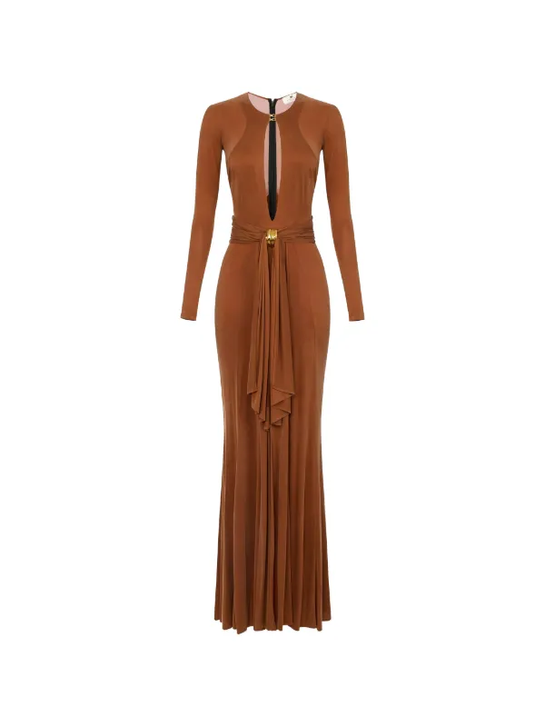 cupro jersey dress Cupro Jersey Mini Dress in Smokey Olive
