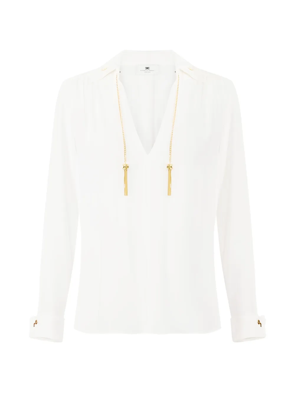 Elisabetta Franchi jewelled tassel blouse - Bianco