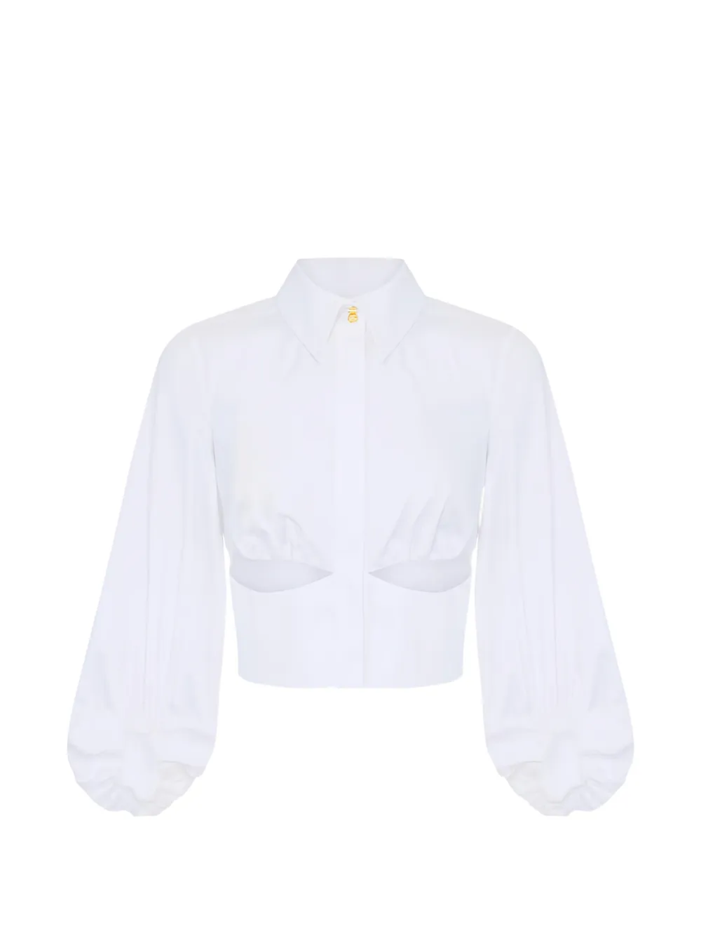 Elisabetta Franchi cut-out balloon-sleeve shirt - Weiß