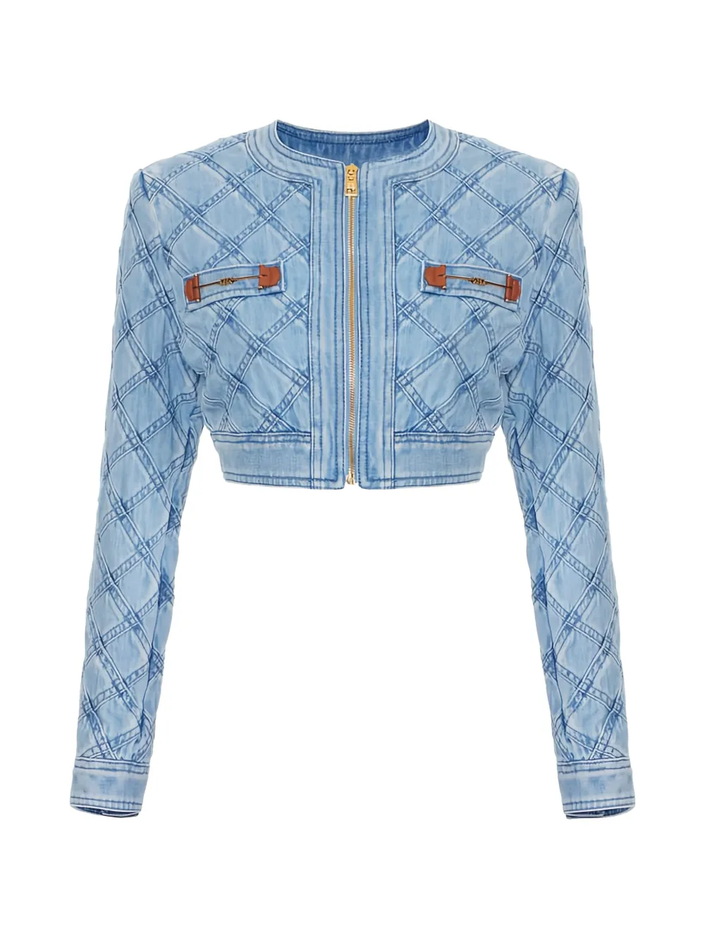 Elisabetta Franchi Giacca denim crop - Blu