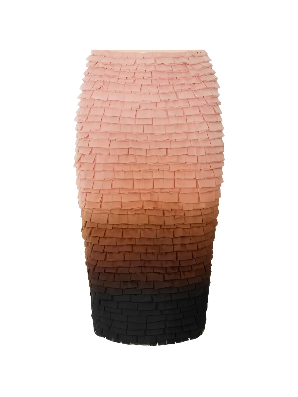 Elisabetta Franchi Gonna midi con ruches - Marrone