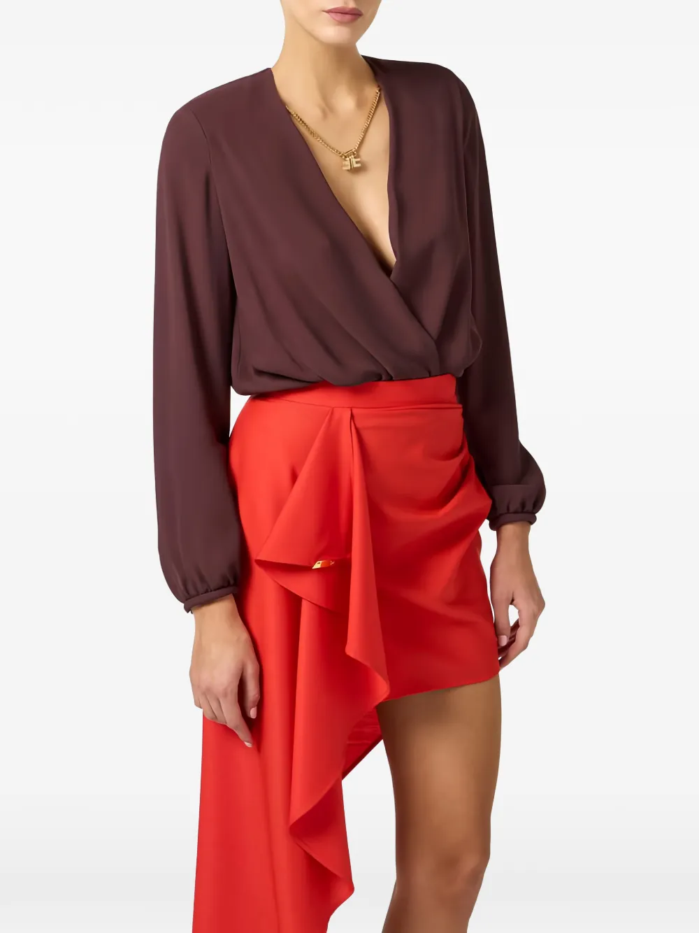 Elisabetta Franchi Viscose georgette body Bruin