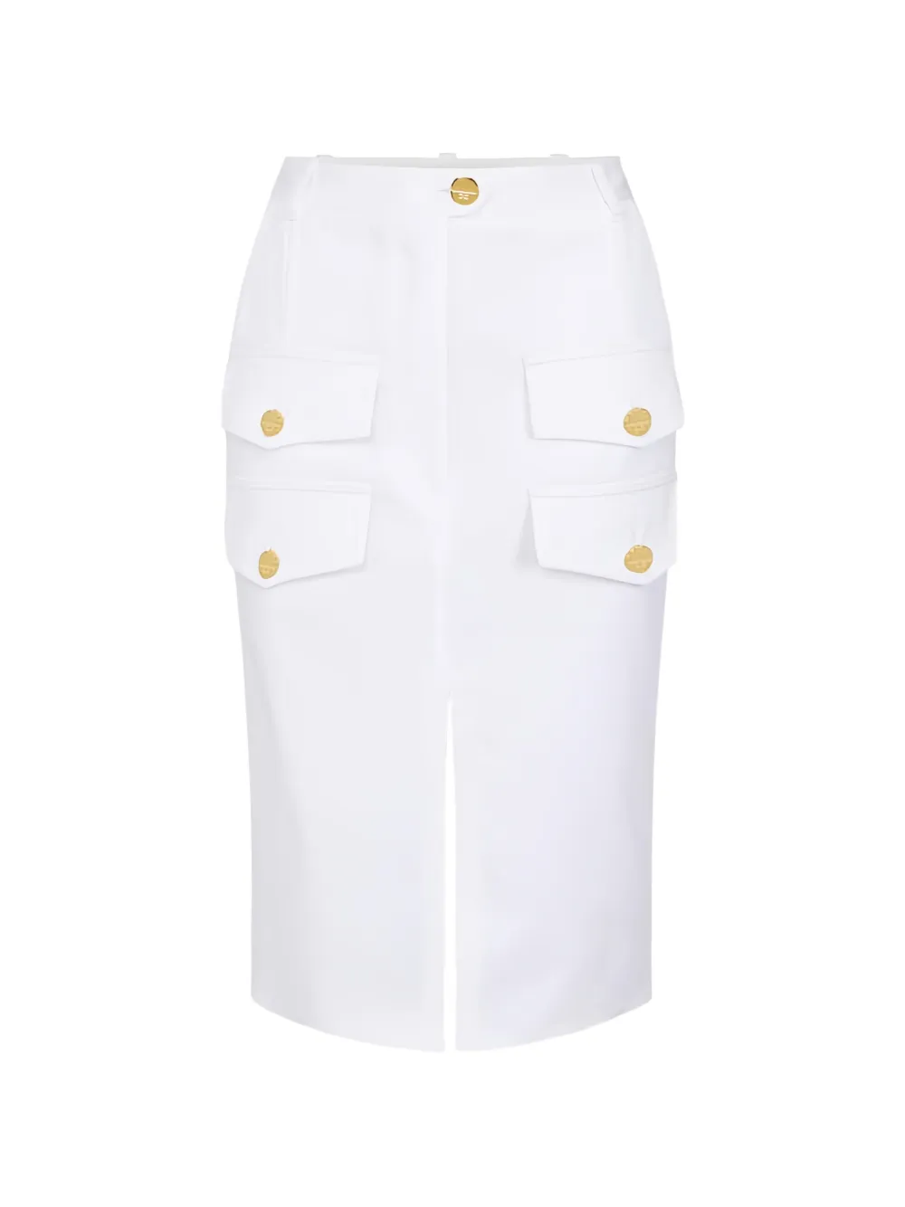 Elisabetta Franchi gabardine flap-pockets skirt - Bianco