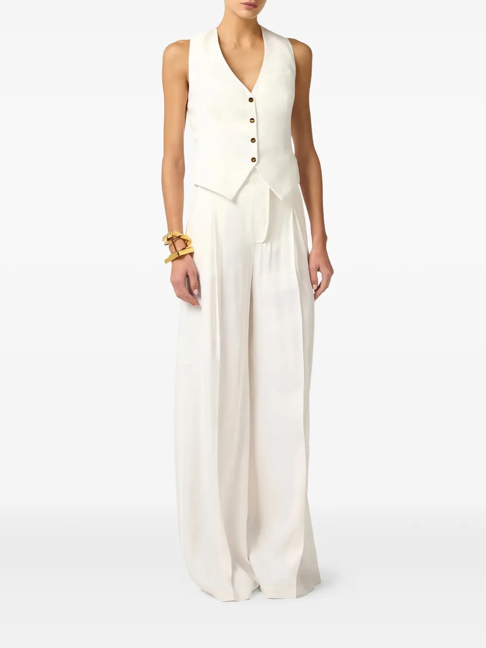  Elisabetta Franchi Asymmetric Cuts Waistcoat - Neutrals 
