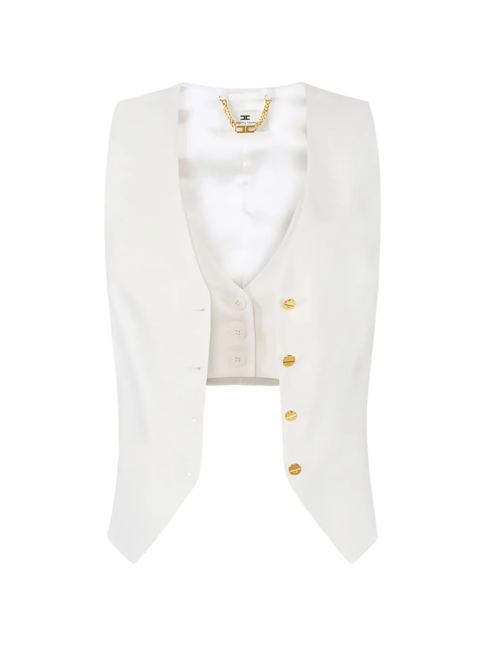Elisabetta Franchi asymmetric cuts waistcoat - Neutrals