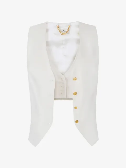 Elisabetta Franchi linen-blend and crêpe waistcoat