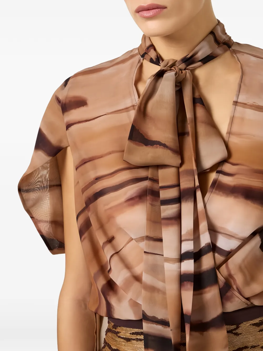 Tiger-Print V-Neck Dress