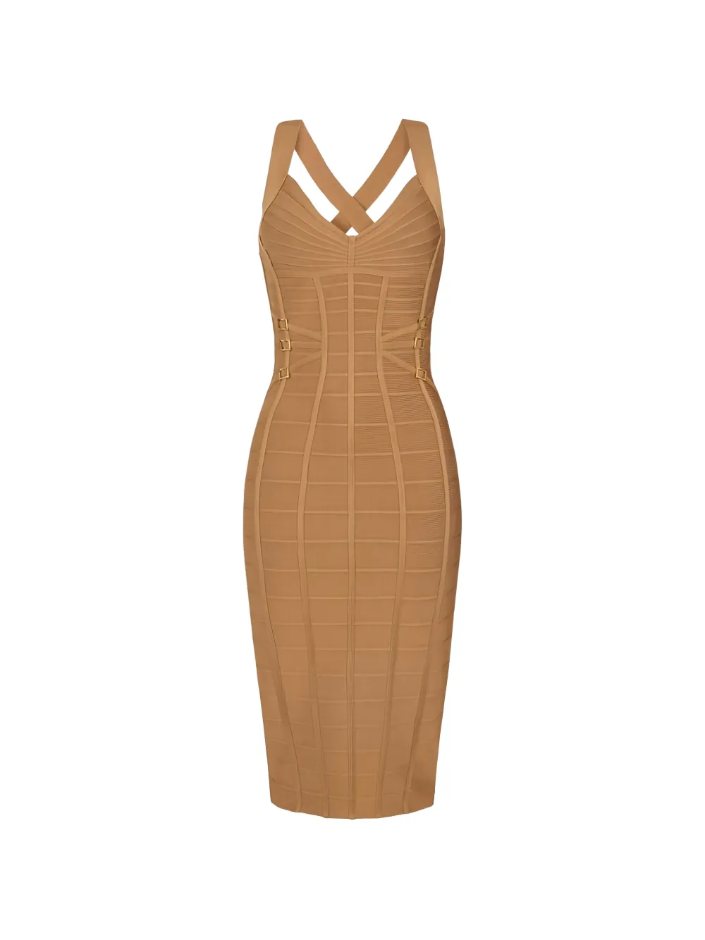 Elisabetta Franchi 3D knit pencil midi dress - Toni neutri