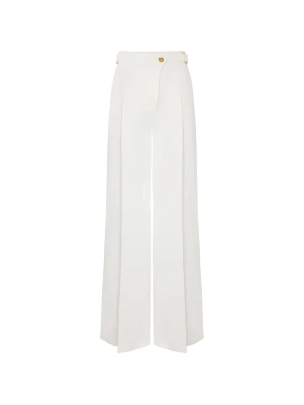 Elisabetta Franchi Straps Pallazo Pants | White | FARFETCH
