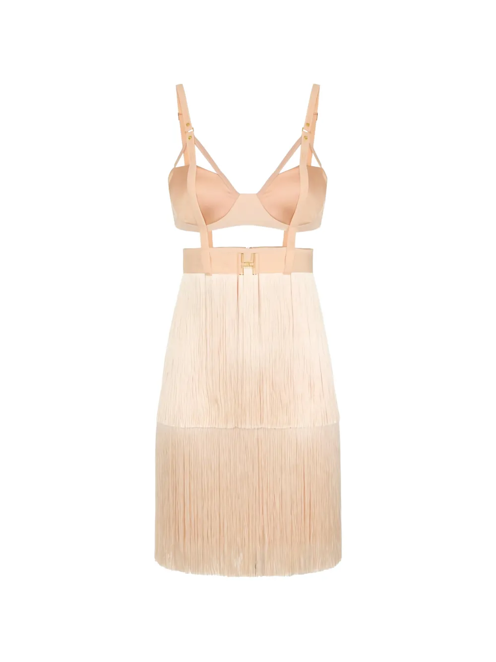 Elisabetta Franchi fringe-trimmed mini dress - Rosa
