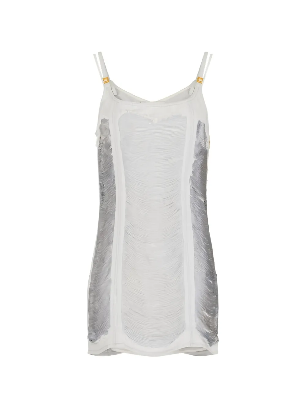 Elisabetta Franchi fringed strap mini dress - Bianco