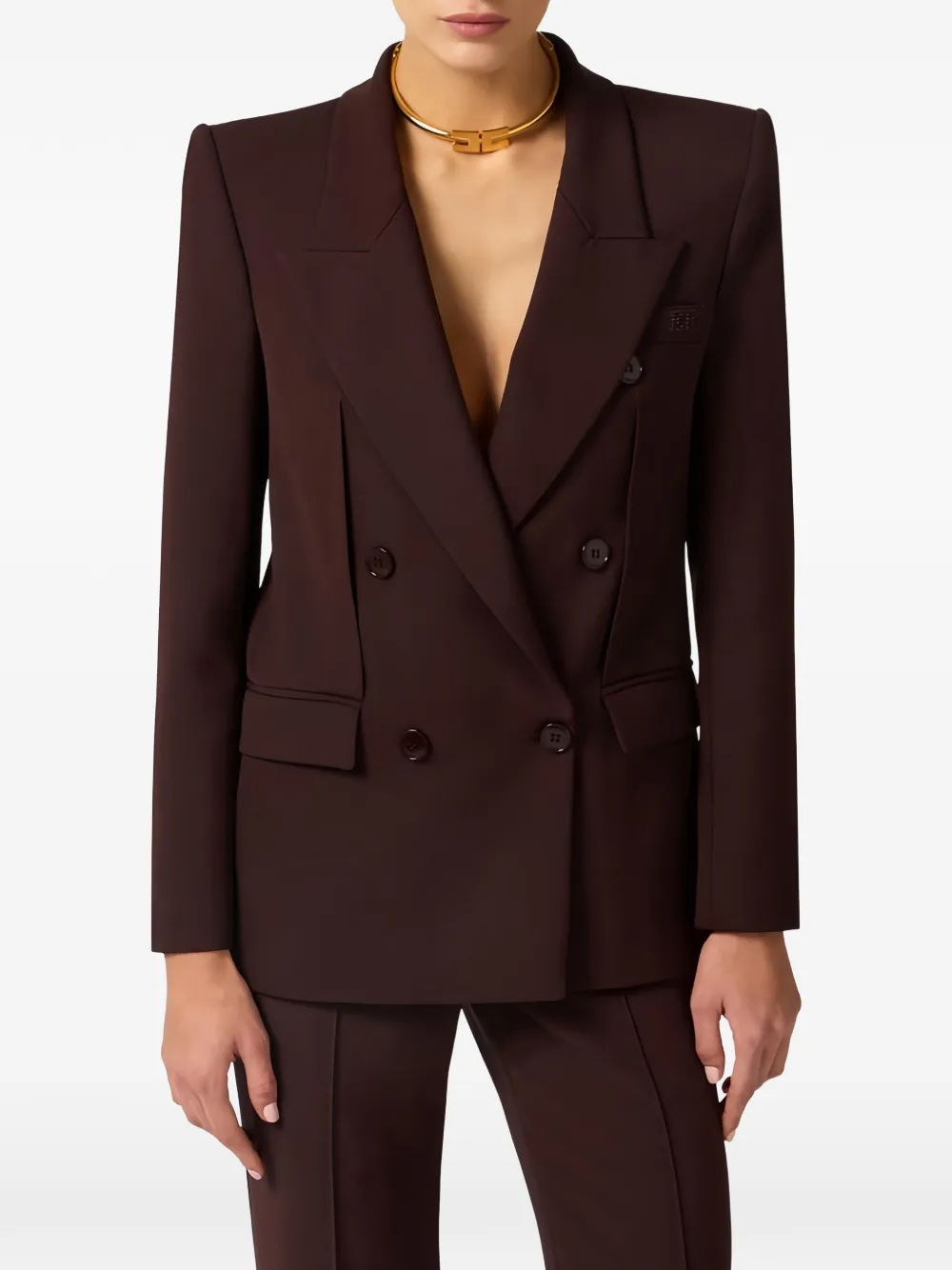 Elisabetta Franchi Jack van lichtgewicht crêpe Bruin