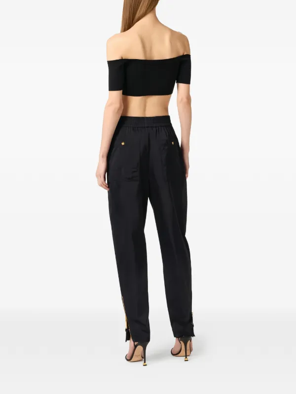 Elisabetta Franchi Top In Knit Fabric | Black | FARFETCH AO